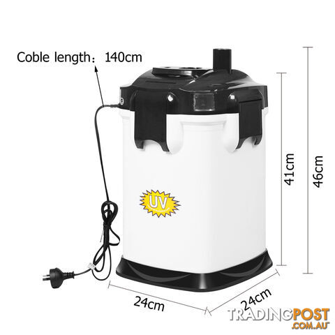 Aquarium Fish Tank External Canister Filter 2200LPH White