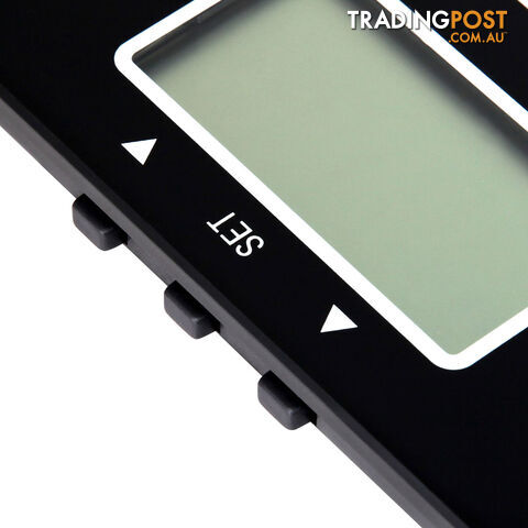 Glass Electronic Digital Body Fat Hydration Bathroom Scale Gym Weight Black