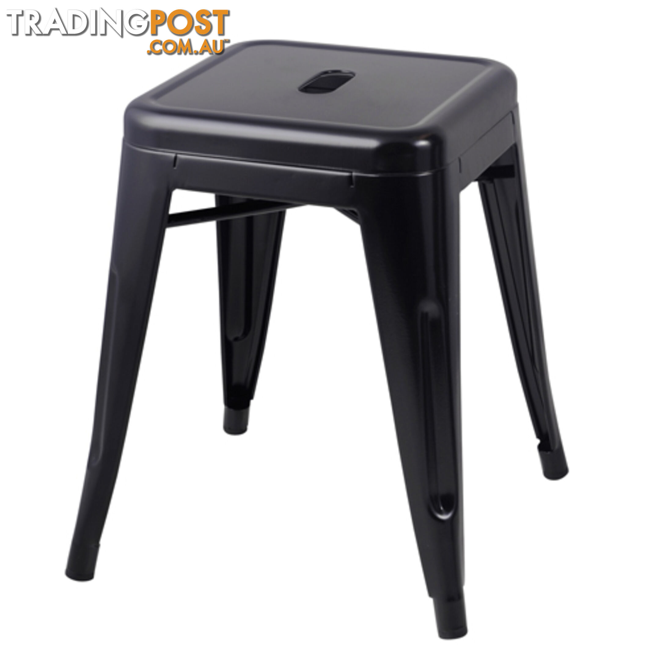 Set of 4 Replica Tolix Kitchen Bar Stool 46cm Black