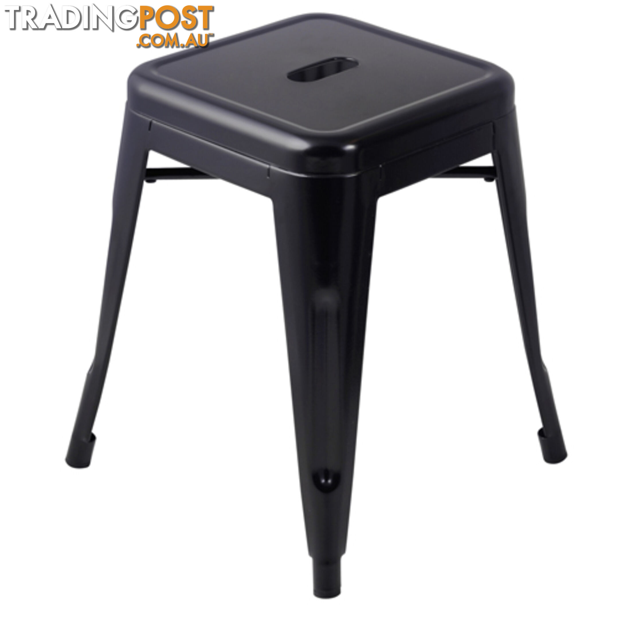 Set of 4 Replica Tolix Kitchen Bar Stool 46cm Black