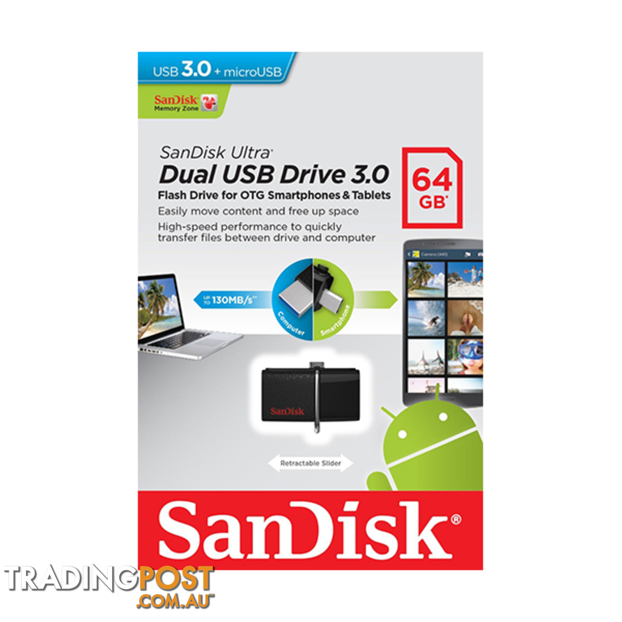 Sandisk SDDD2-064G OTG-64G Ultra Dual USB 3.0 Pen Drive