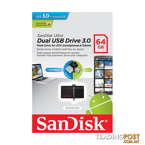 Sandisk SDDD2-064G OTG-64G Ultra Dual USB 3.0 Pen Drive