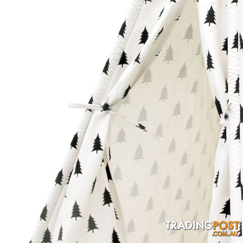 Children Play Tent Kids Teepee Pretend Playhouse Outdoor Indoor Tipi Black White