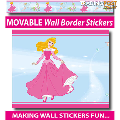 Girls Princess Wall Border Stickers - Totally Movable