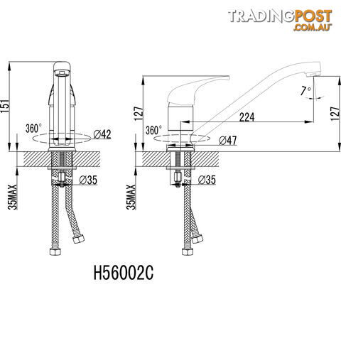 Single Lever Kitchen Sink Brass Basin Mixer Tap 360Á Swivel Spout Vanity Faucet