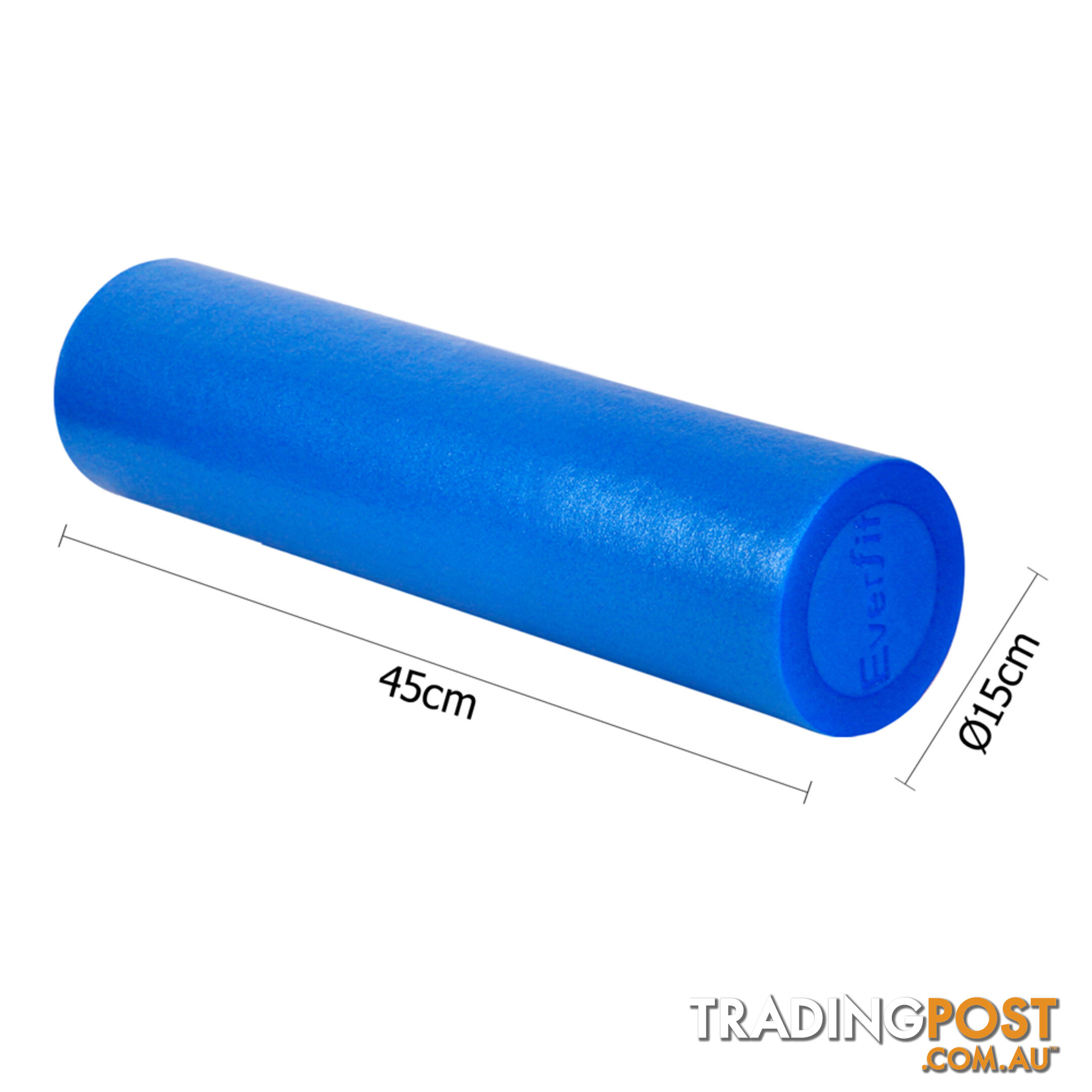 45cm EPE Foam Roller Yoga Gym Pilates Physio Stick Exercise Back Massage Blue