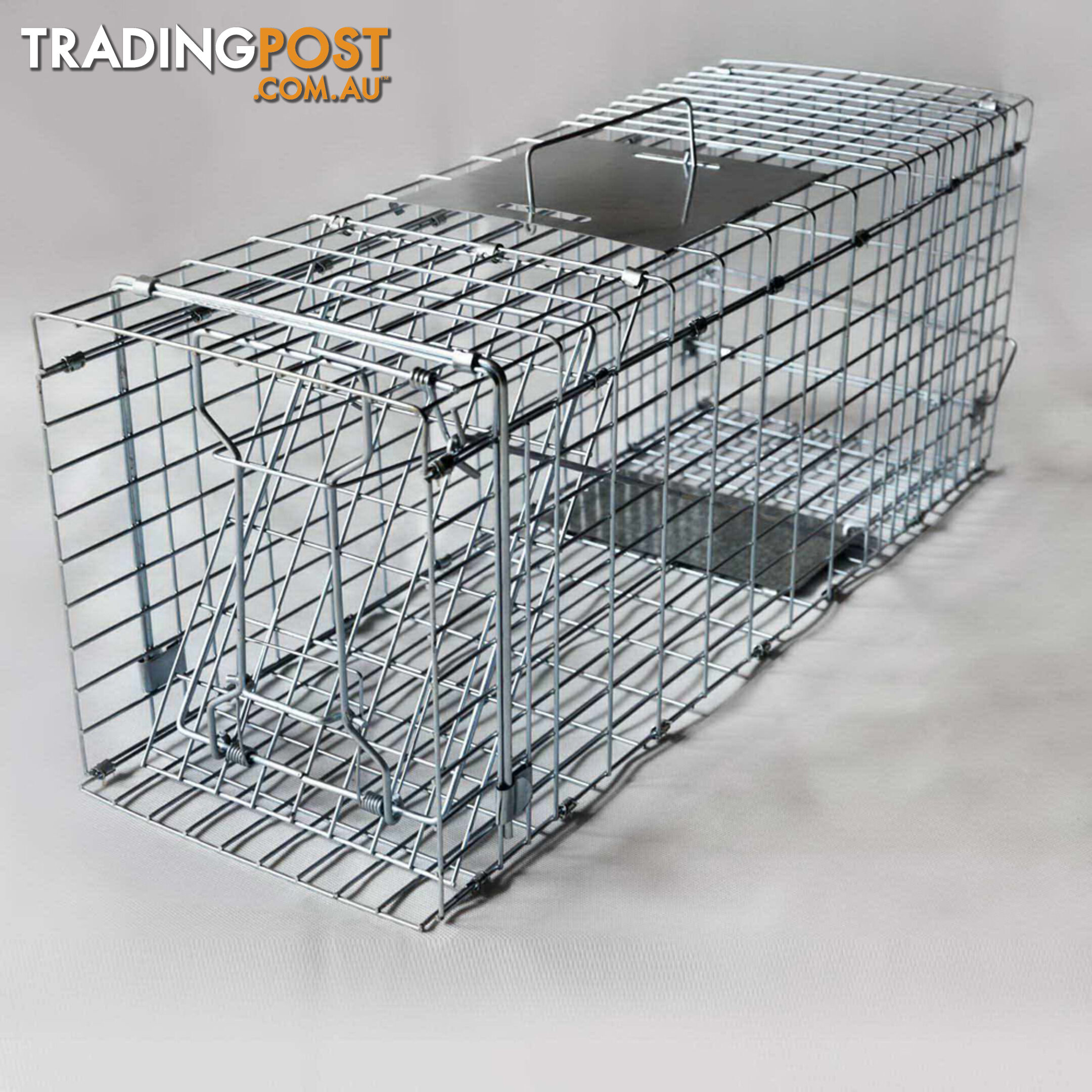 Humane Animal Trap Cage Cat Possum Rabbit Fox Koala Hare Bird Live Catch 94x34CM