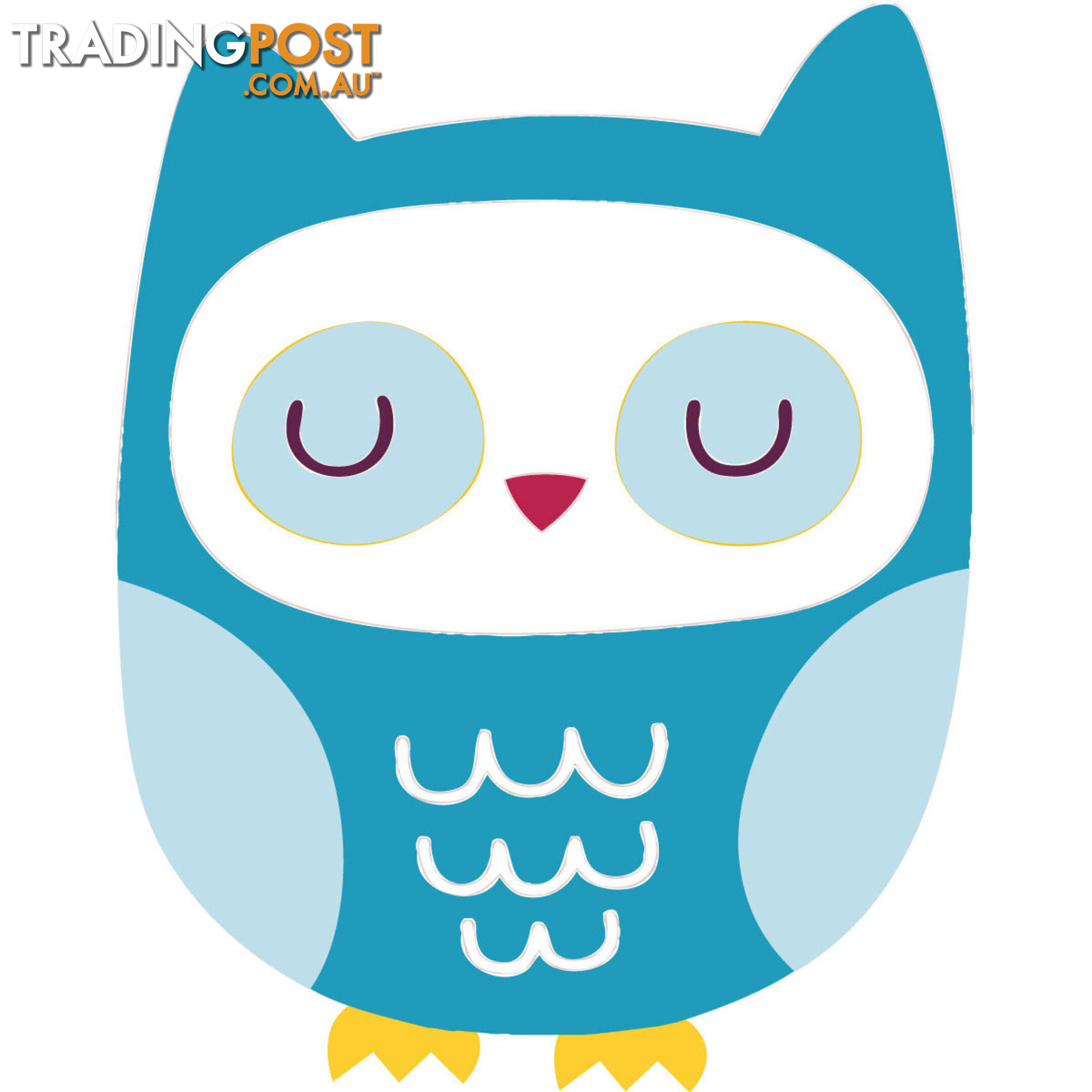 Blue Owl Wall Stickers - Totally Movable and Reusable