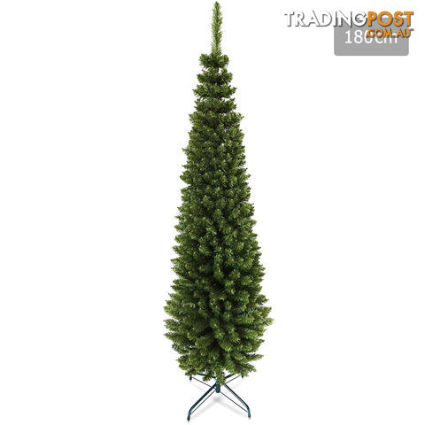 6FT Premium Slim Christmas Tree 180CM Xmas Decorate Steel Base Green