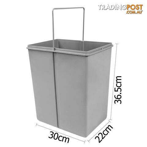 Double Duel Slide Garbage Twin Pull Out Rubbish Bin Waste Basket 2 x 20L