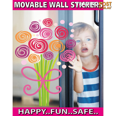 Large Size Bouquet of Flowers Wall Stickers - Totally Movable