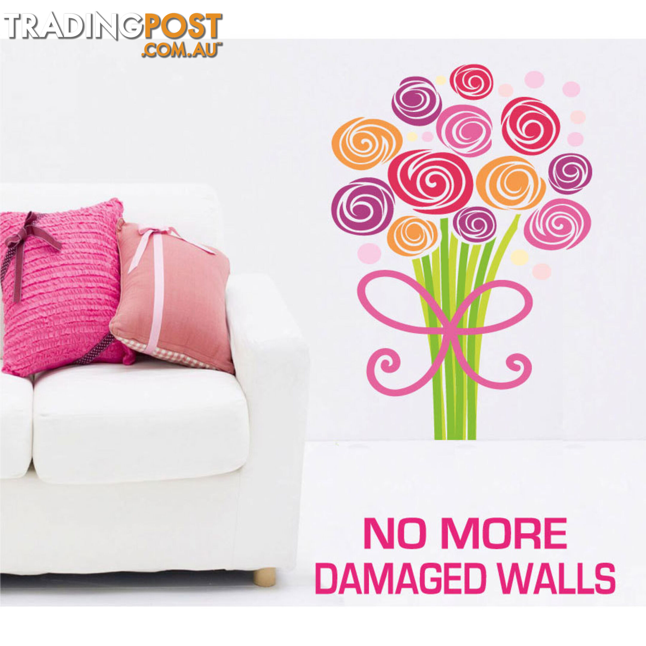 Large Size Bouquet of Flowers Wall Stickers - Totally Movable