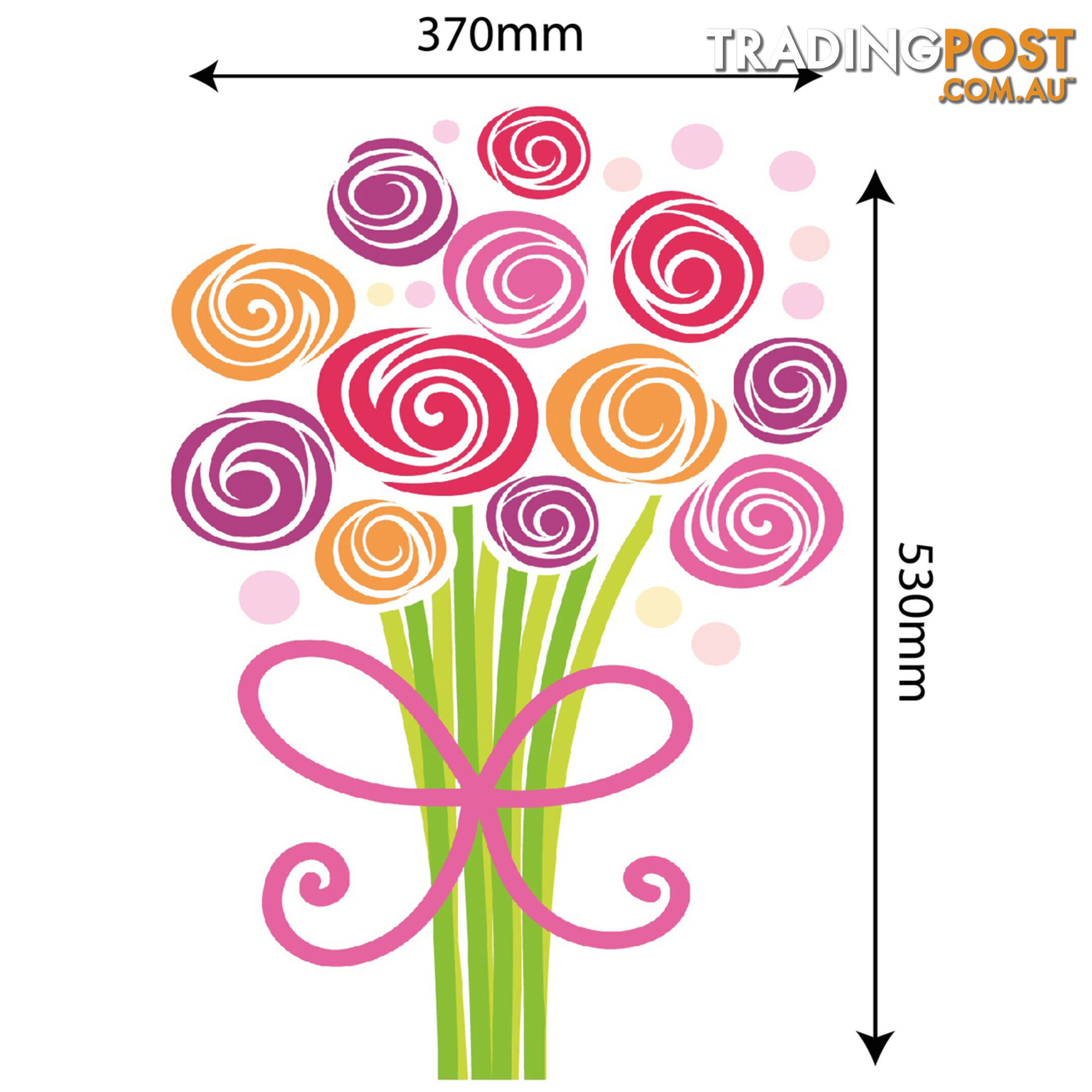 Large Size Bouquet of Flowers Wall Stickers - Totally Movable