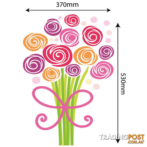 Large Size Bouquet of Flowers Wall Stickers - Totally Movable