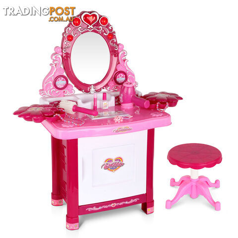 30 Piece Pretend Girls Kids Dressing Table Make Up Beauty Vanity Desk Toy Set