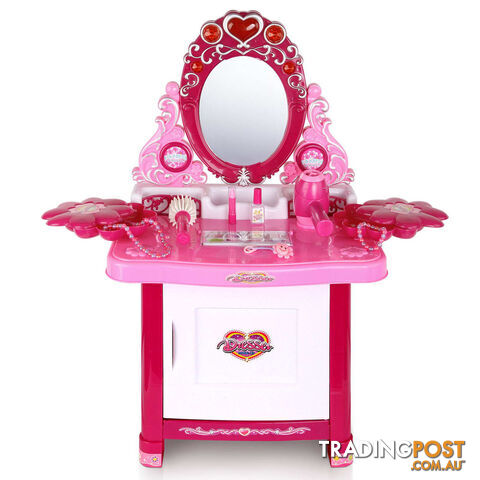 30 Piece Pretend Girls Kids Dressing Table Make Up Beauty Vanity Desk Toy Set