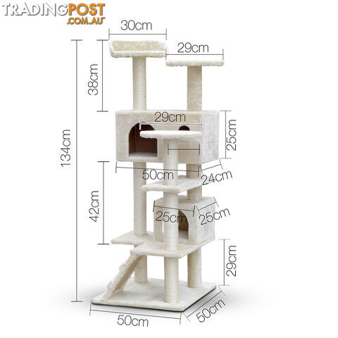 Cat Scratching Post  Tree House Condo 134cm Beige