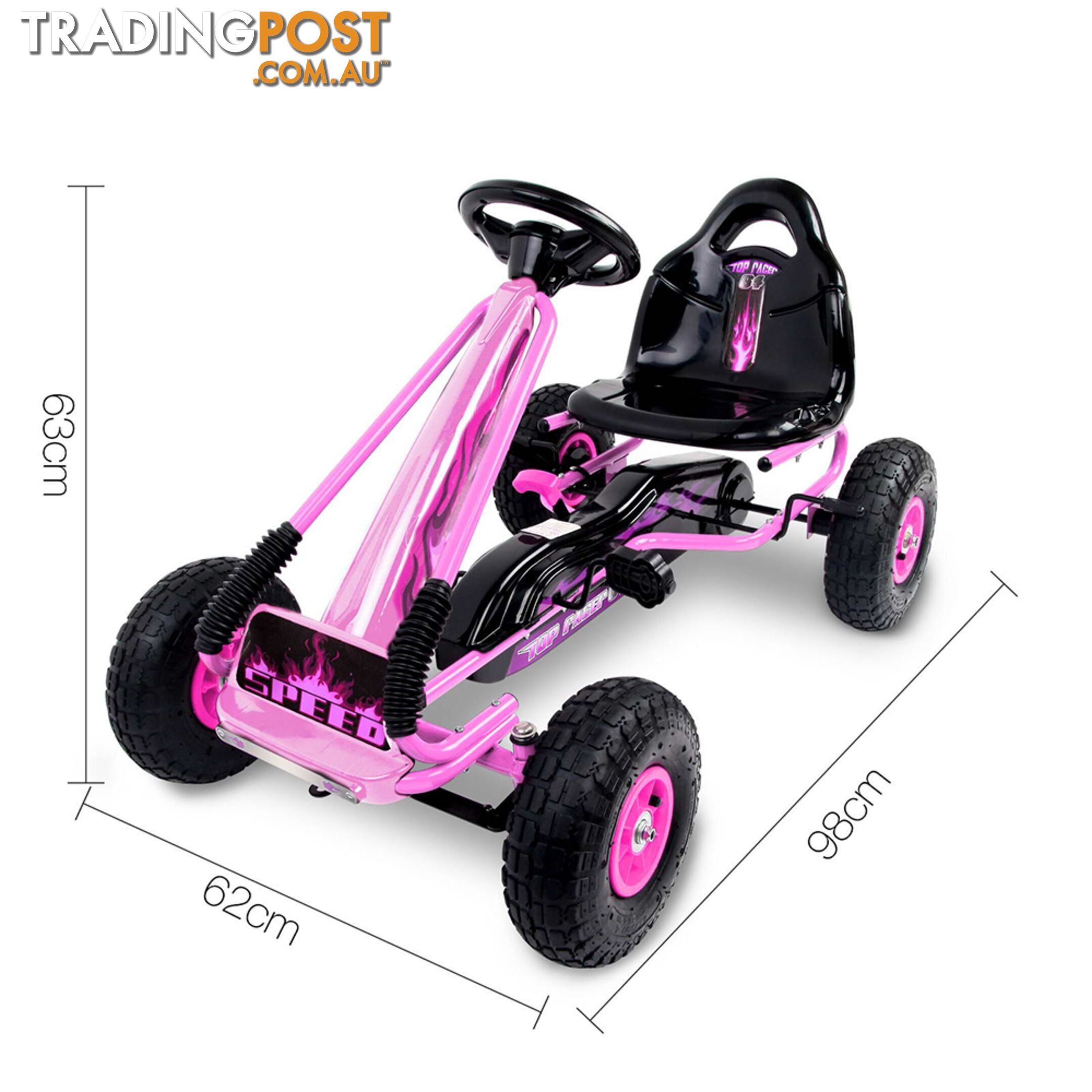 Kids Pedal Go Kart - Pink