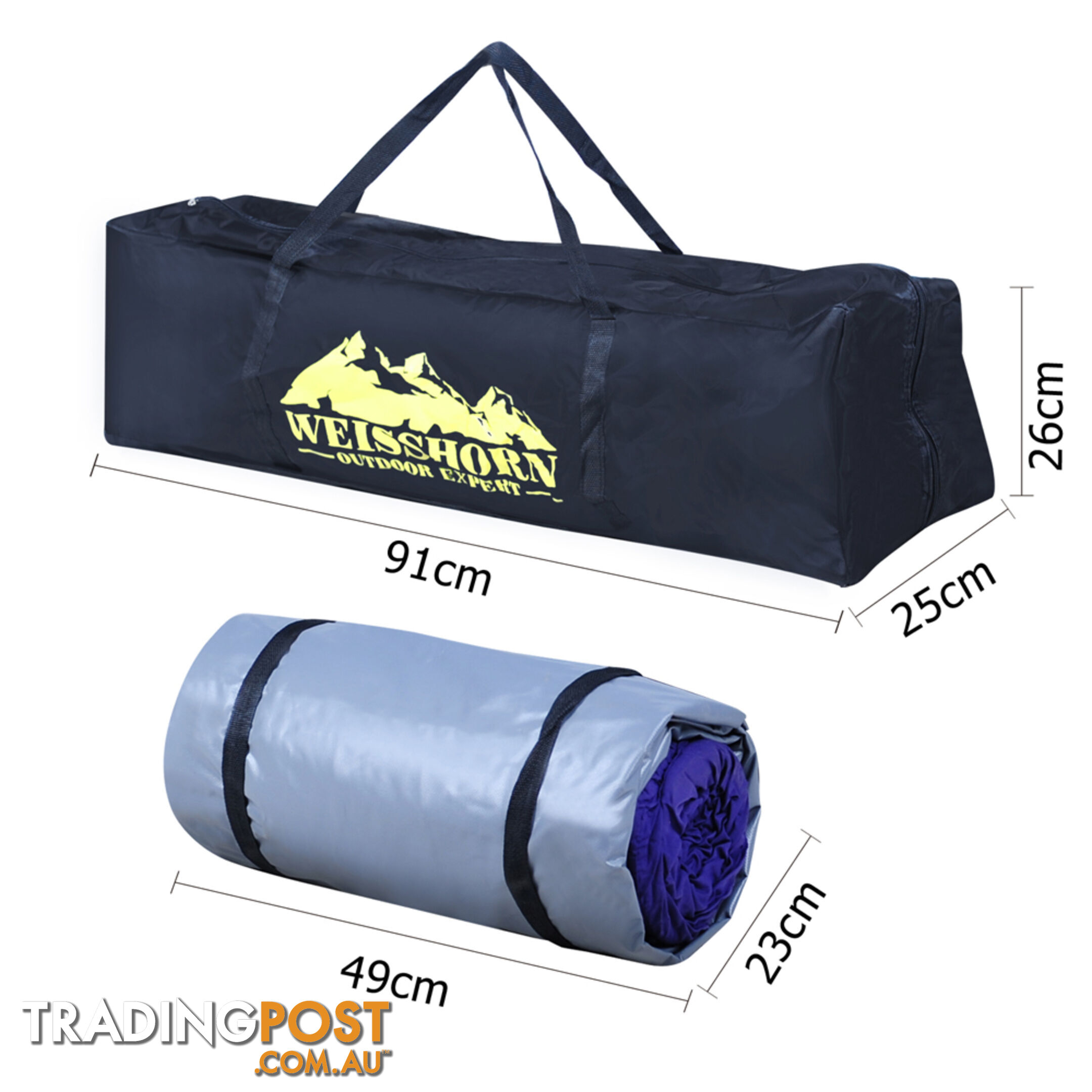 Biker Swag Camping Single Swags Tent Biking Rip Stop Canvas Carry Bag Navy