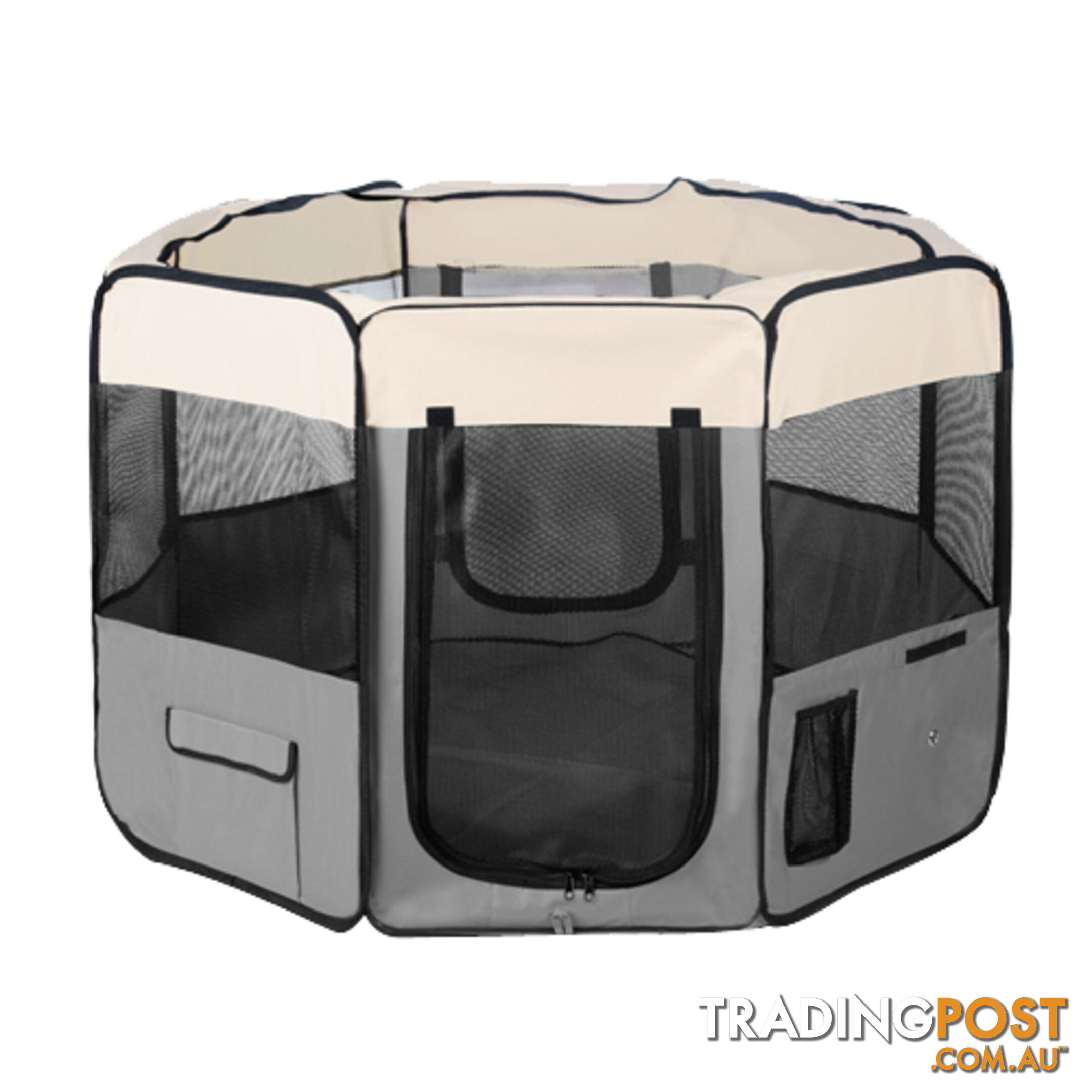 XL Portable Pet Playpen 8 Panel Dog Puppy Cat Exercise Soft Cage Crate Tent Grey