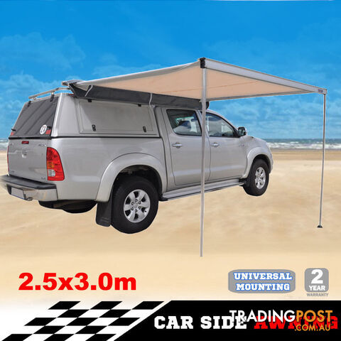 Car Awning Roof Top Tent 2.5M x 3M Outdoor Camper Trailer Camping Pull Out 4WD