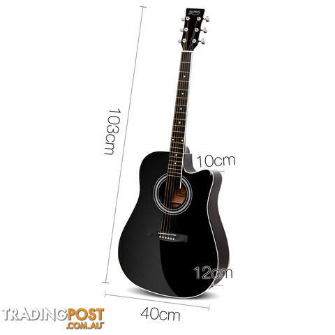 41in Steel-Stringed Acoustic Guitar Black