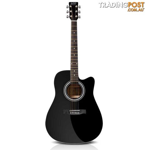 41in Steel-Stringed Acoustic Guitar Black