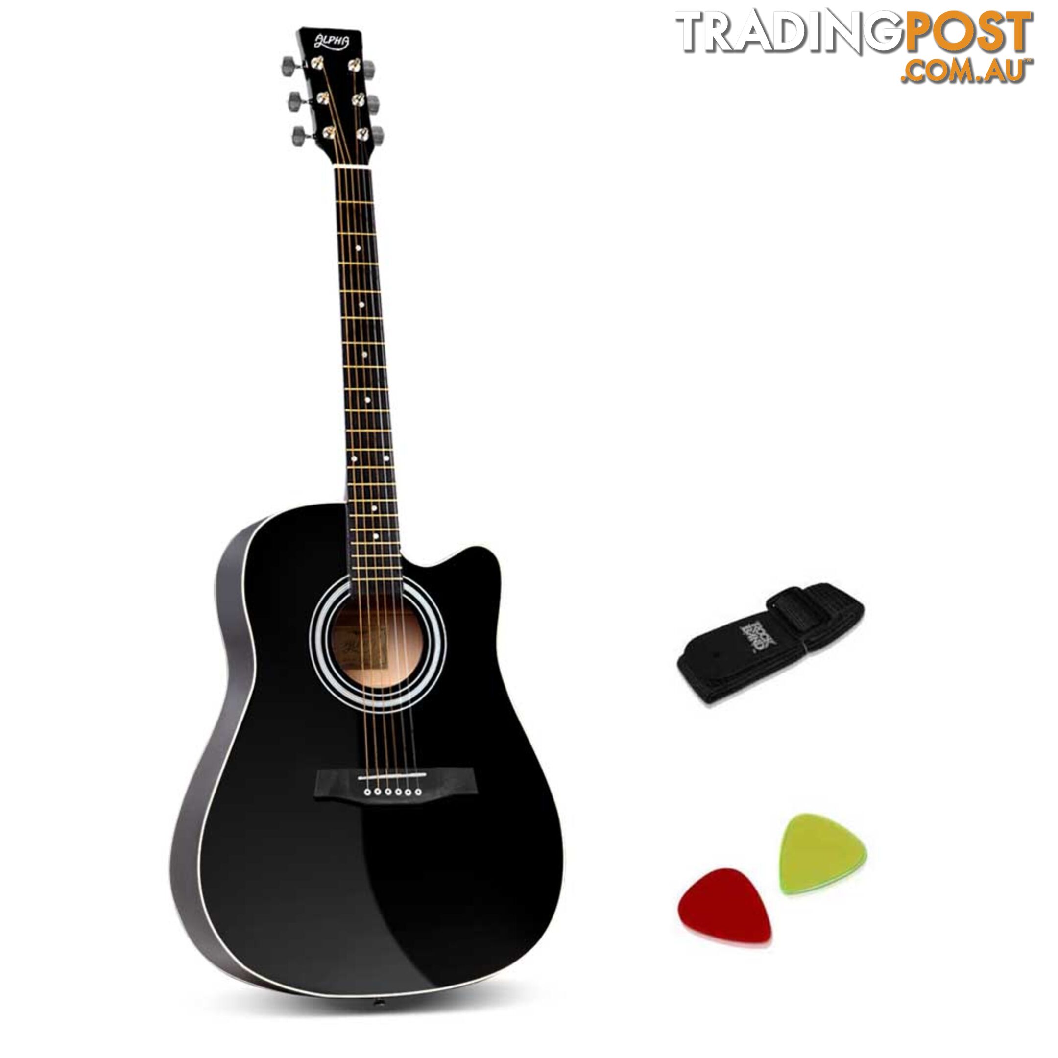 41in Steel-Stringed Acoustic Guitar Black