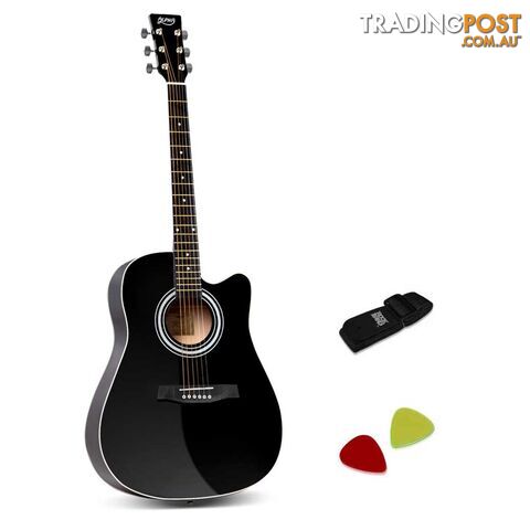 41in Steel-Stringed Acoustic Guitar Black