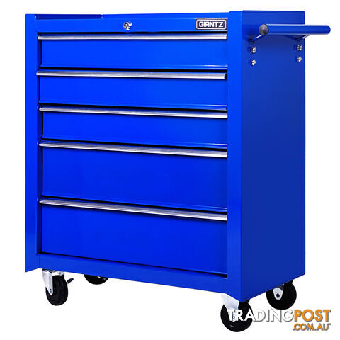 5 Drawers Toolbox Chest Cabinet Tool Box Roller Trolley Blue - photo 4 of 8