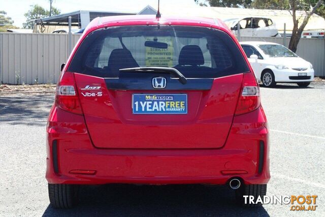 2012 HONDA JAZZ VIBE-S GE MY12 HATCH, 5 DOORS, 5 SEATS