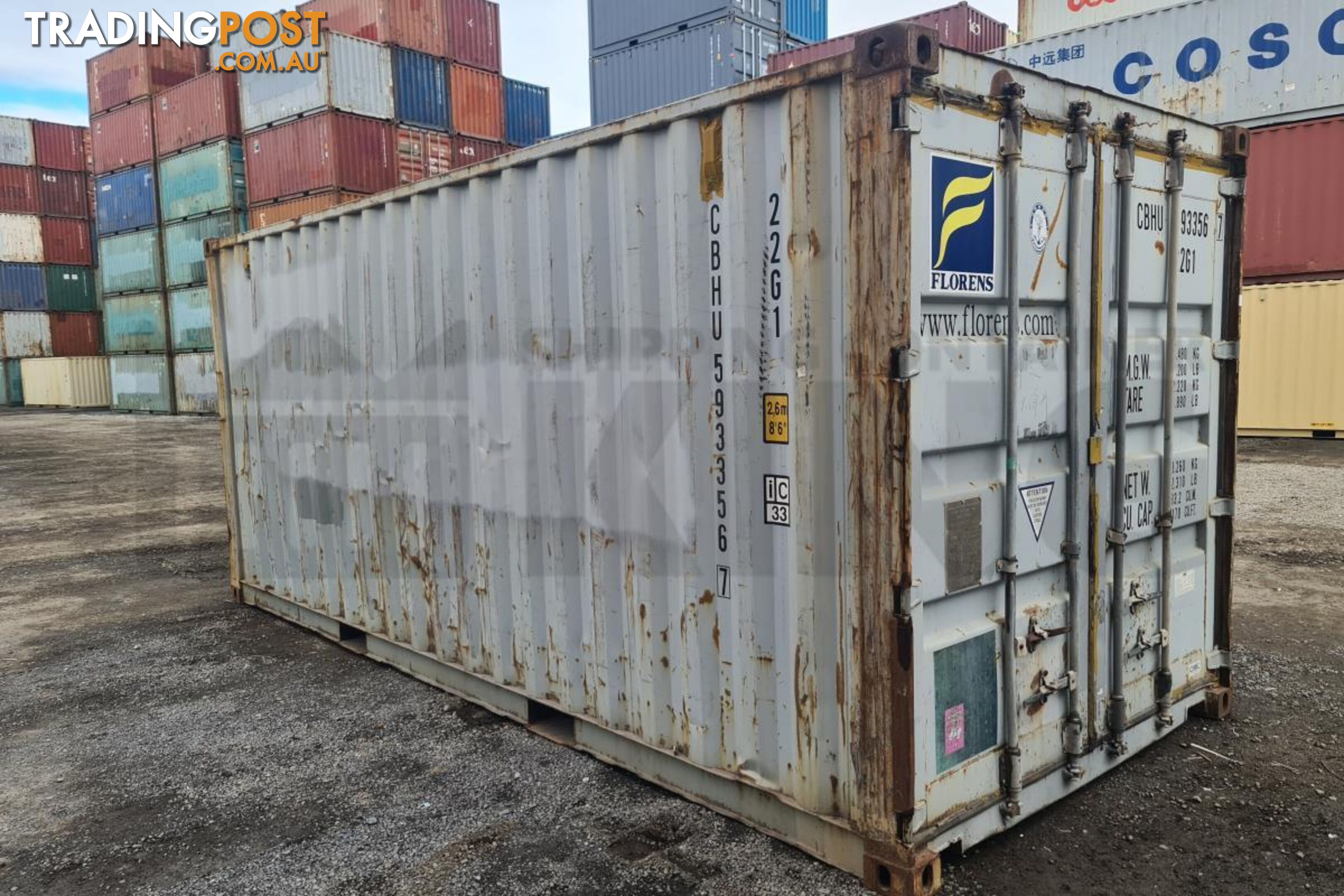 20' STANDARD HEIGHT SHIPPING CONTAINER - in Brisbane