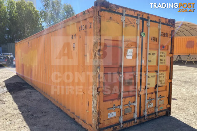 40' STANDARD HEIGHT OPEN TOP SHIPPING CONTAINER (TARP AND BOWS, TIMBER FLOOR)