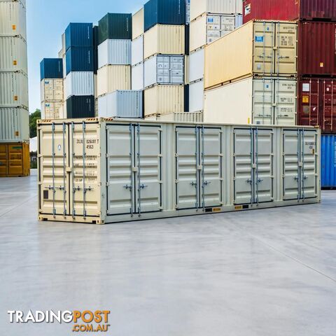 40FT HIGH CUBE SHIPPING CONTAINER W' SIDE OPENING (4 SETS OF SIDE DOORS)