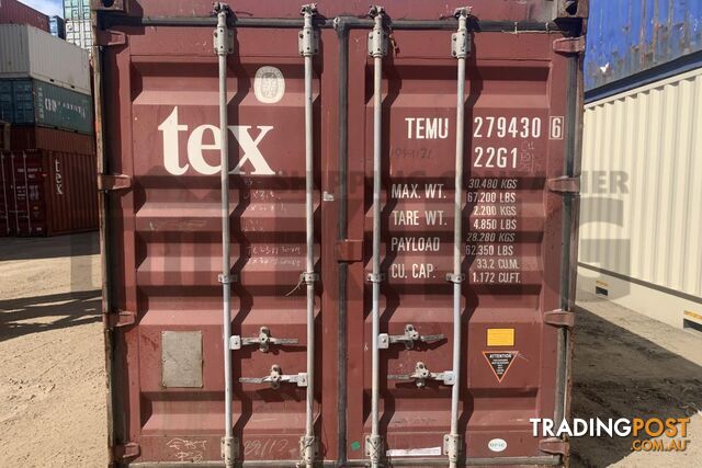 20' STANDARD HEIGHT SHIPPING CONTAINER - in Brisbane