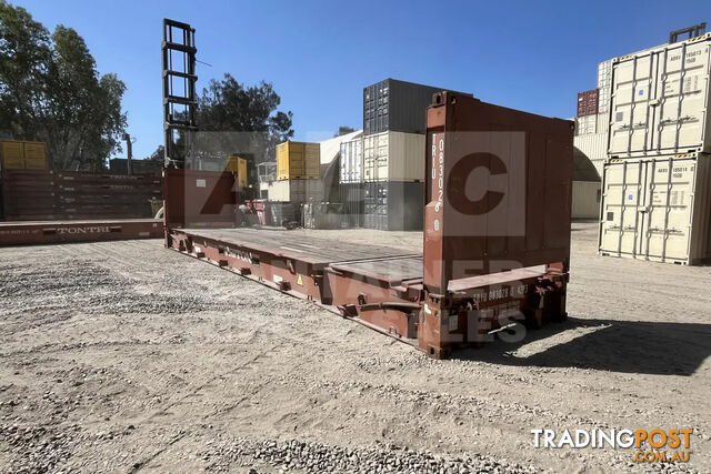 40 FLAT RACK SHIPPING CONTAINER WITH COLLAPSIBLE ENDS