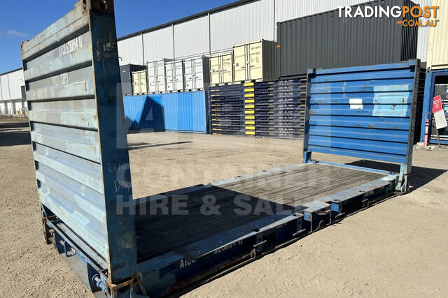 20' FLAT RACK SHIPPING CONTAINER (WITH COLLAPSIBLE ENDS)