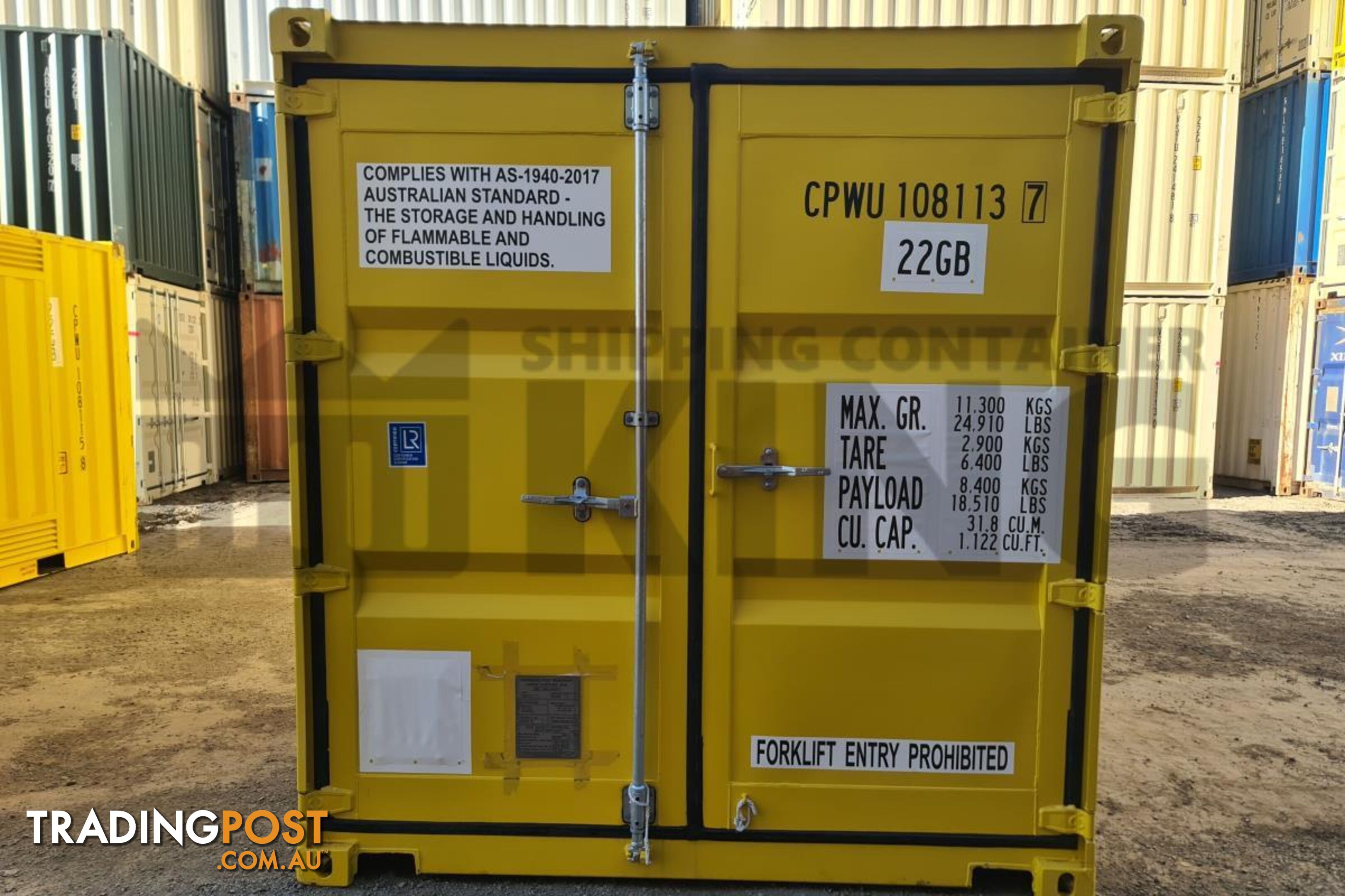 PAIR OF 10' DANGEROUS GOODS SHIPPING CONTAINERS (2 X 4 CORNER POST 10' DANGEROUS GOODS) - in Brisbane