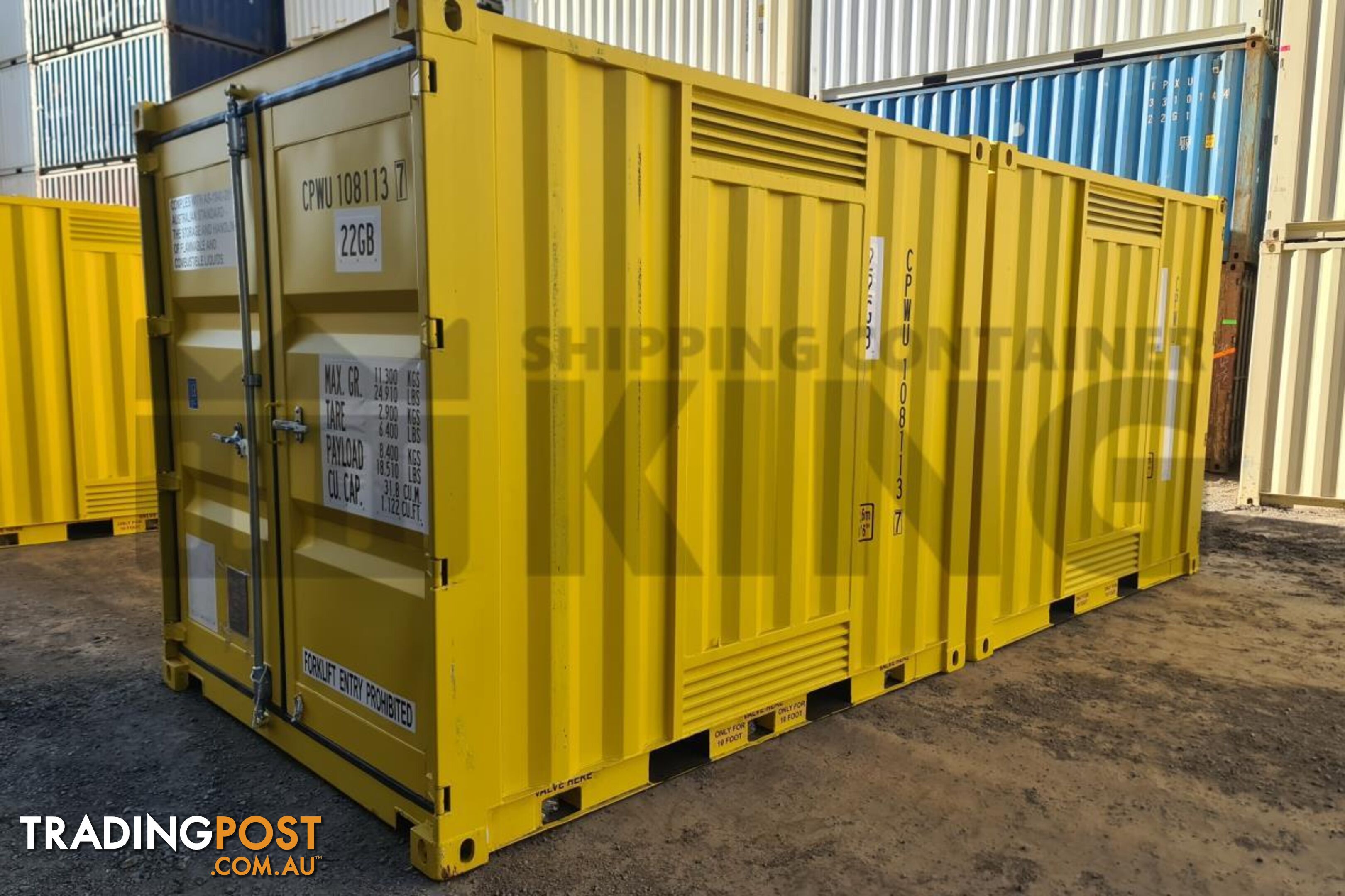 PAIR OF 10' DANGEROUS GOODS SHIPPING CONTAINERS (2 X 4 CORNER POST 10' DANGEROUS GOODS) - in Brisbane