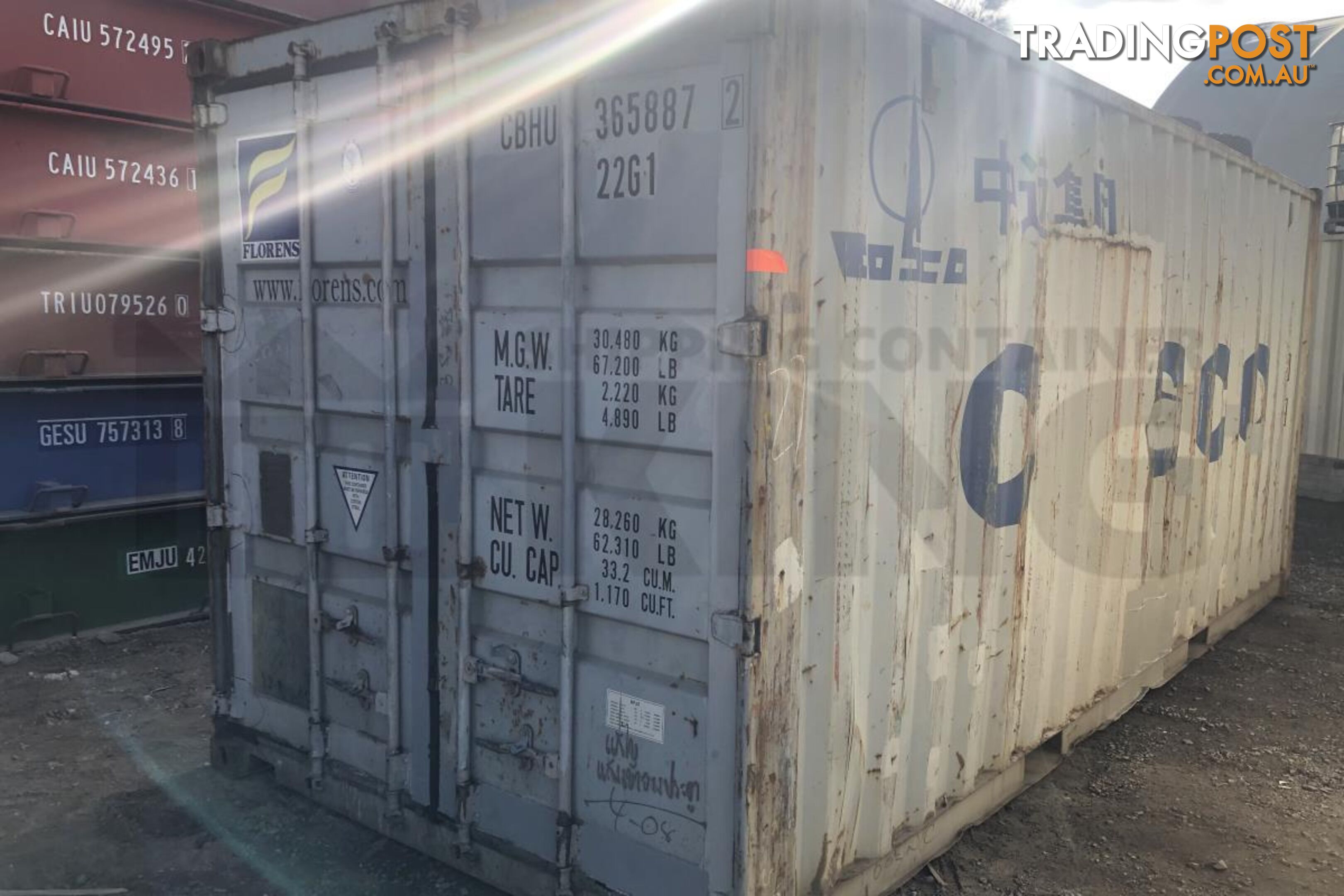 20' STANDARD HEIGHT SHIPPING CONTAINER - in Cairns