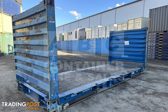 20' FLAT RACK SHIPPING CONTAINER (WITH COLLAPSIBLE ENDS)
