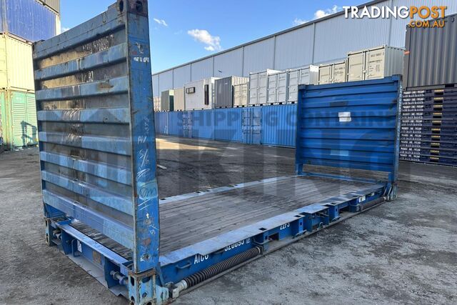 20' FLAT RACK SHIPPING CONTAINER (WITH COLLAPSIBLE ENDS) - in Brisbane