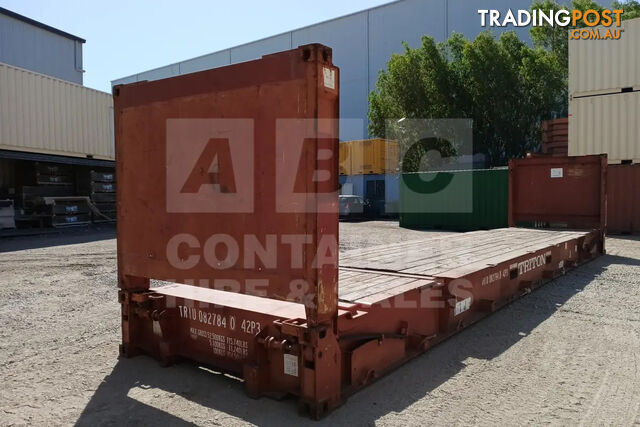 40' FLAT RACK SHIPPING CONTAINER (WITH COLLAPSIBLE ENDS) - photo 3 of 11