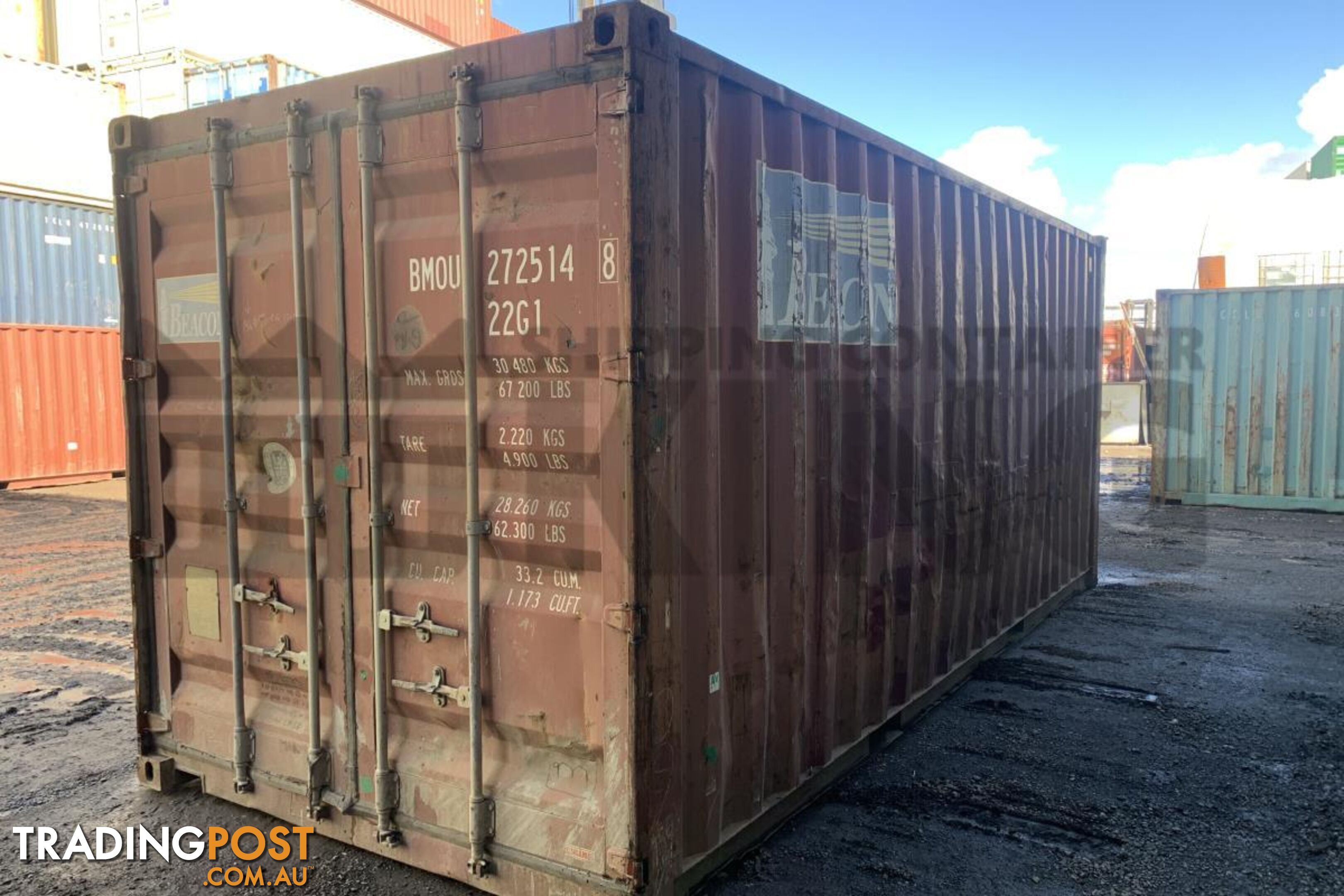 20' STANDARD HEIGHT SHIPPING CONTAINER - in Toowoomba