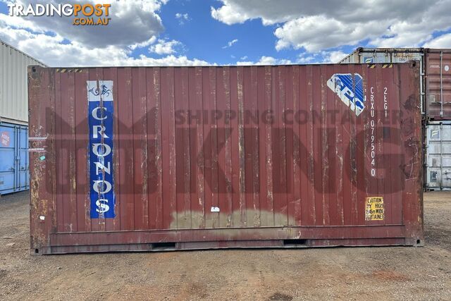 20' HIGH CUBE BULKER SHIPPING CONTAINER (TIMER FLOOR WITH NO ROOF HATCHES, 2 PALLETS WIDE)