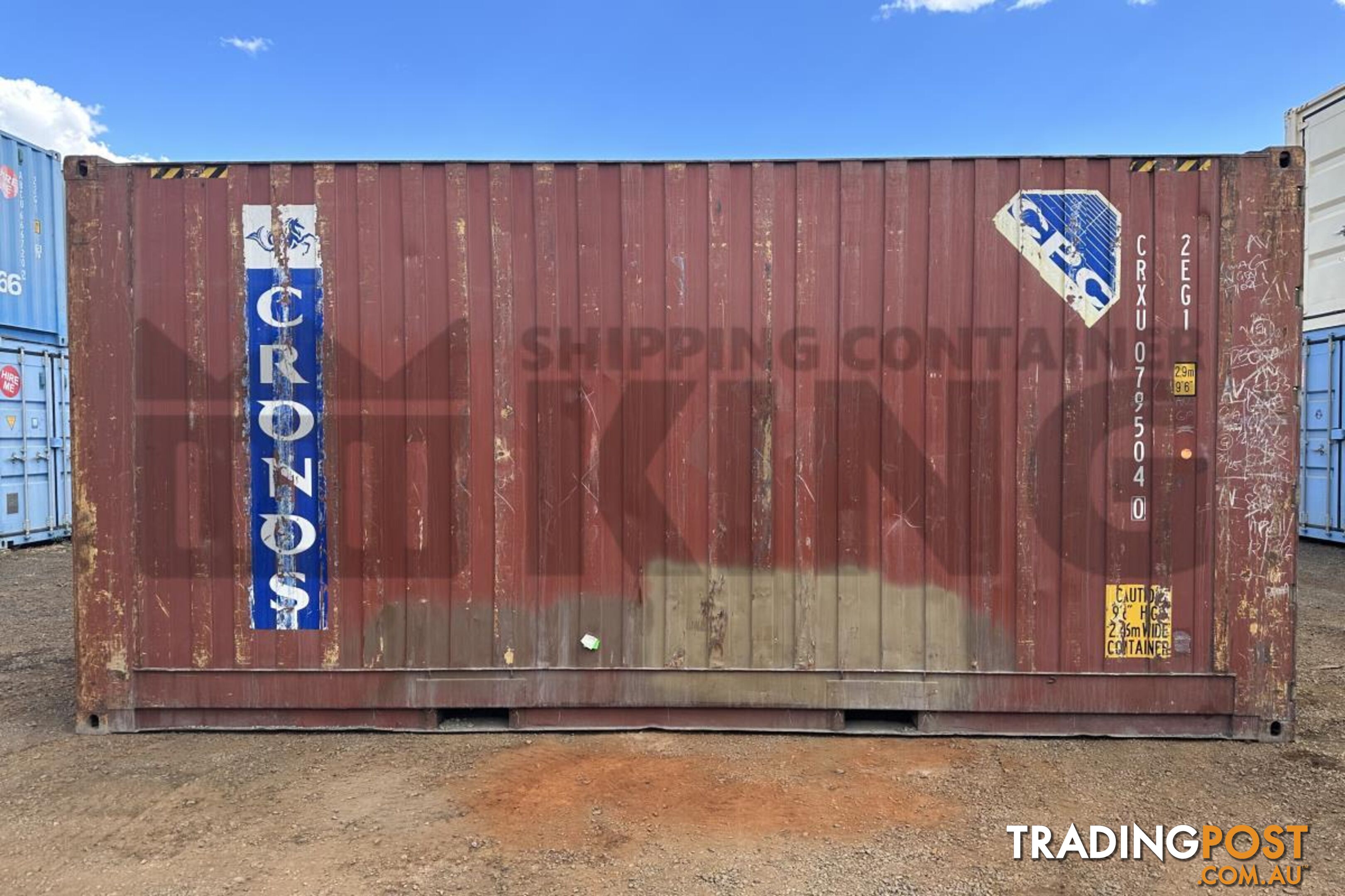 20' HIGH CUBE BULKER SHIPPING CONTAINER (TIMER FLOOR WITH NO ROOF HATCHES, 2 PALLETS WIDE)