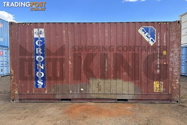 20' HIGH CUBE BULKER SHIPPING CONTAINER (TIMER FLOOR WITH NO ROOF HATCHES, 2 PALLETS WIDE)