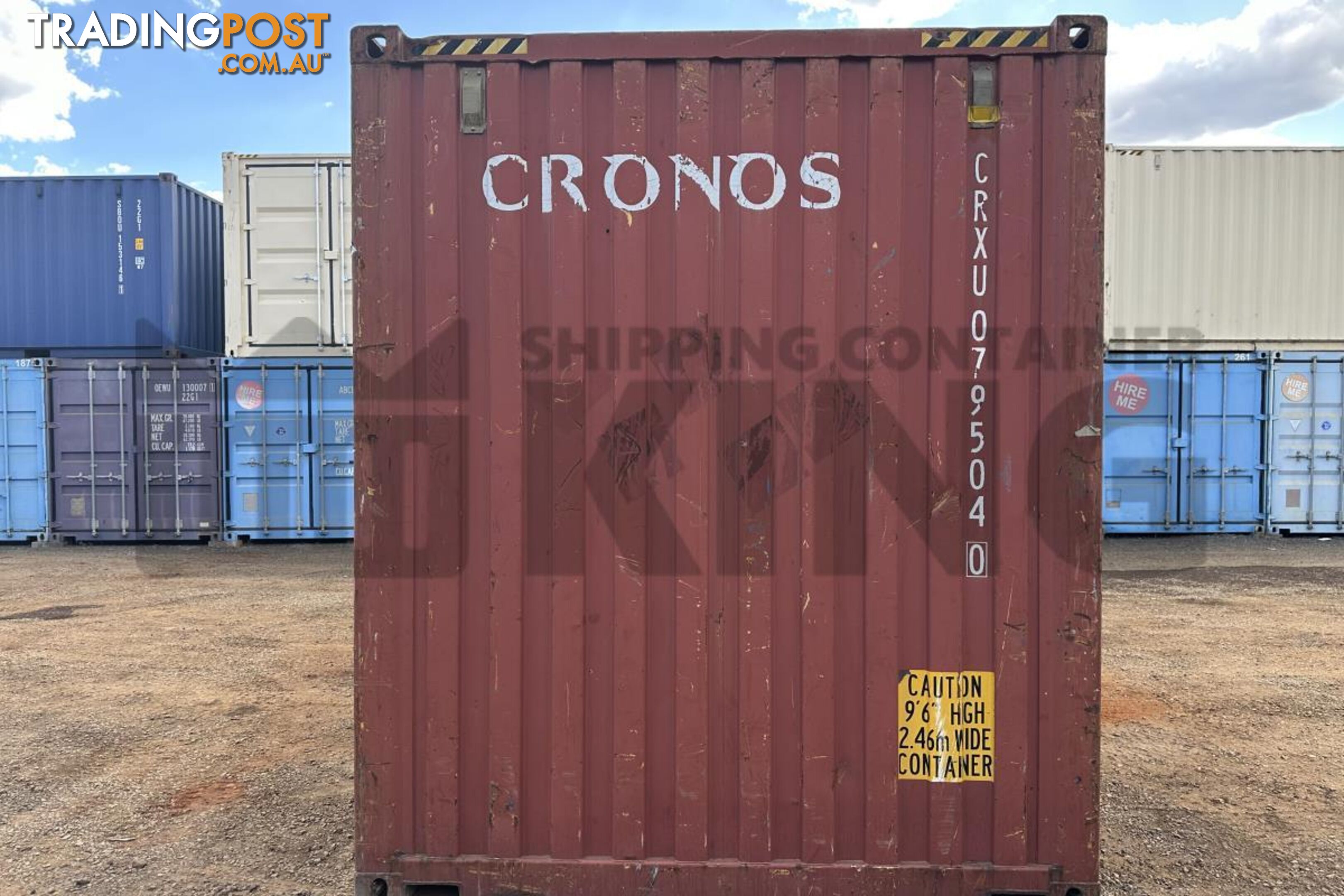 20' HIGH CUBE BULKER SHIPPING CONTAINER (TIMER FLOOR WITH NO ROOF HATCHES, 2 PALLETS WIDE)