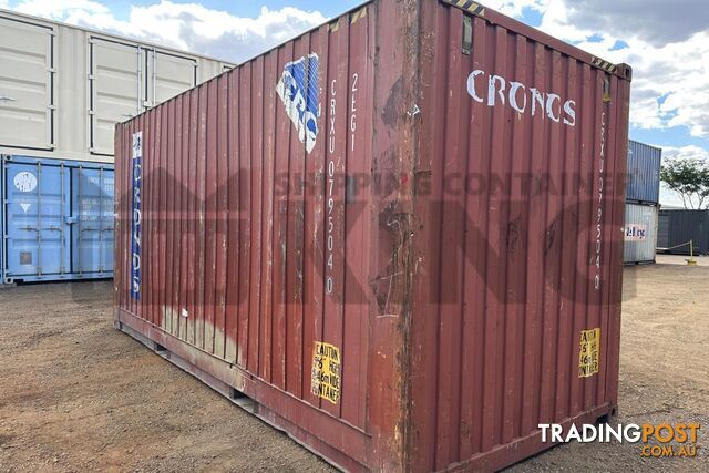 20' HIGH CUBE BULKER SHIPPING CONTAINER (TIMER FLOOR WITH NO ROOF HATCHES, 2 PALLETS WIDE)