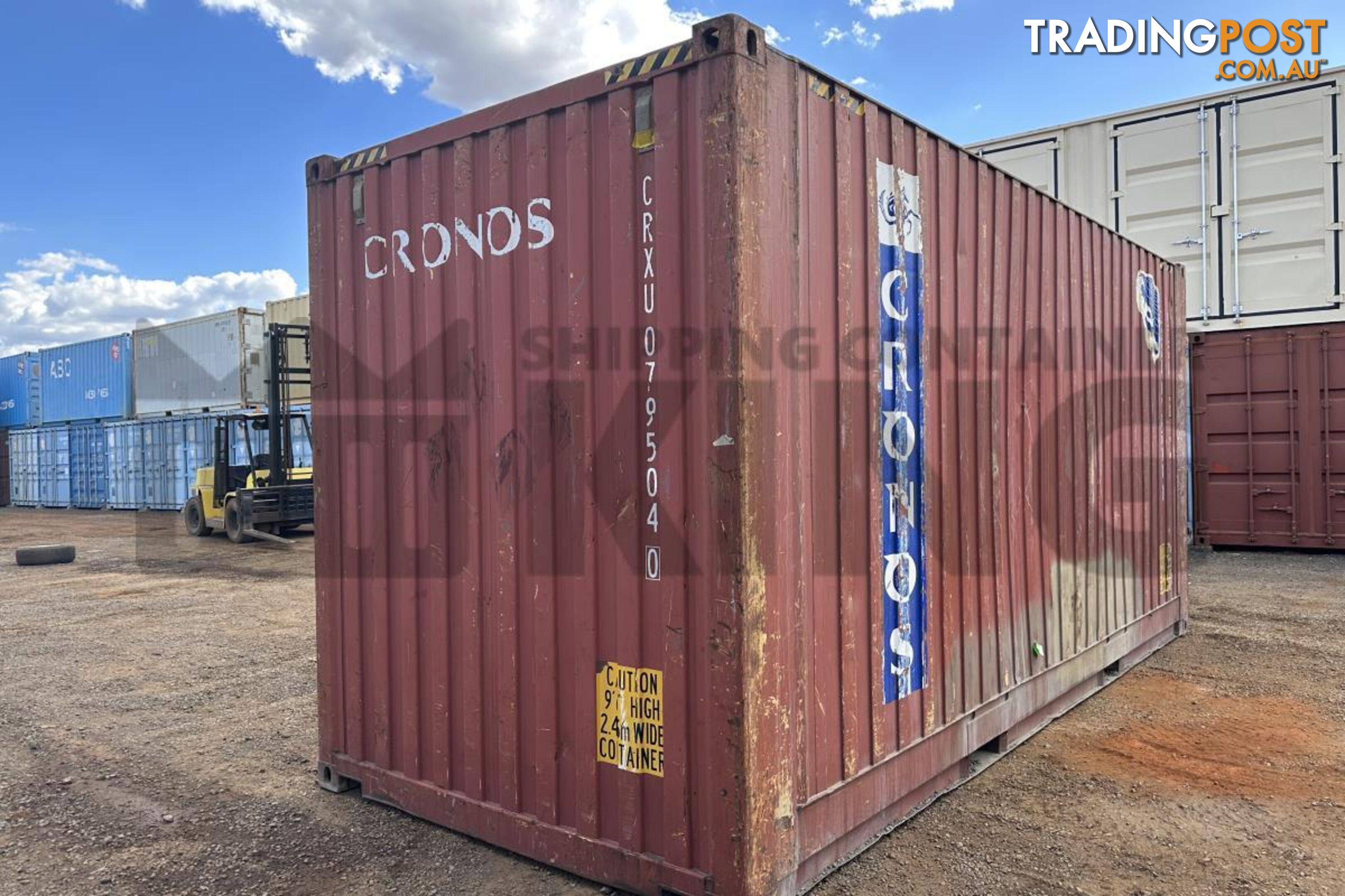 20' HIGH CUBE BULKER SHIPPING CONTAINER (TIMER FLOOR WITH NO ROOF HATCHES, 2 PALLETS WIDE)